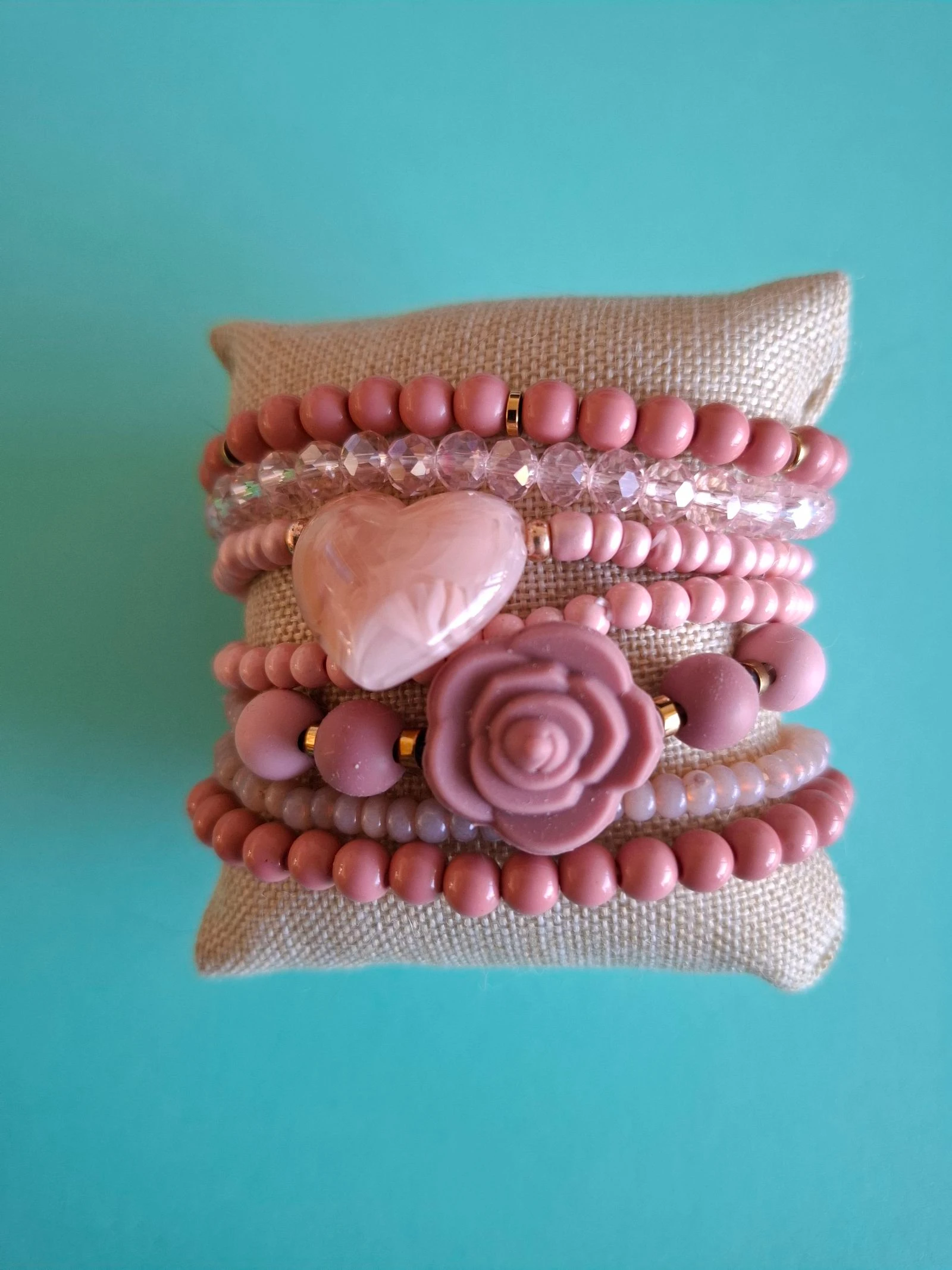 Armbandenset oud roze
